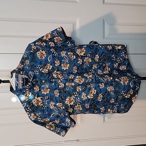 MENS Denim & Flower Small Button Down